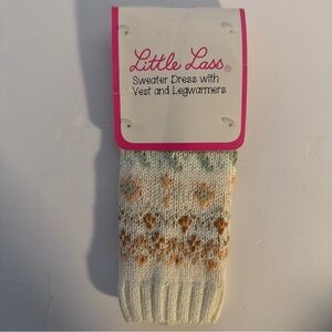 Little Lass Girls Light Pink Knit Legwarmers 8 1/2 “ x  3 1/2” - NWT